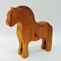 Norwegian Wood Horse Figurine Fjordingen, 1980s