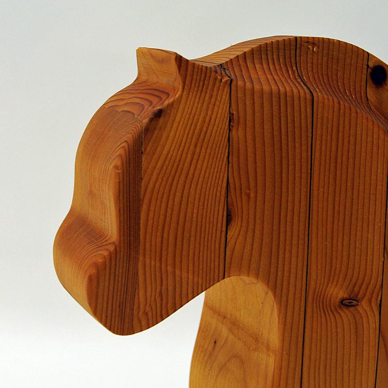 Scandinavian Modern Norwegian Wood Horse Figurine Fjordingen, 1980s