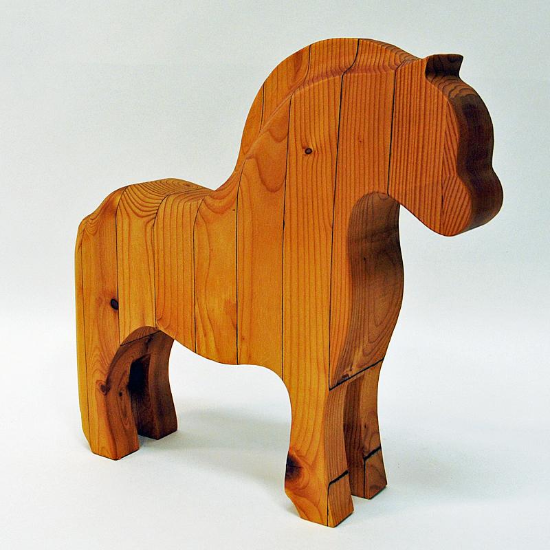 Norwegian Wood Horse Figurine Fjordingen, 1980s In Good Condition In Stockholm, SE