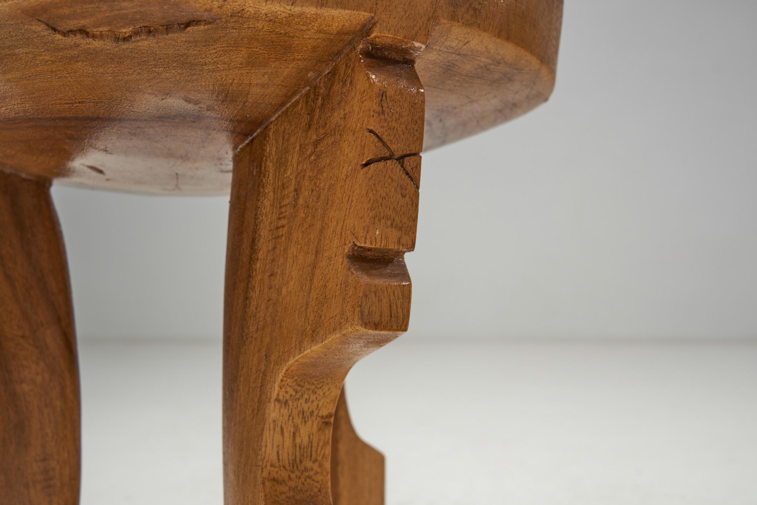 Norwegian Wooden Stool with Carved Legs, Norway, Early 20th Century 10