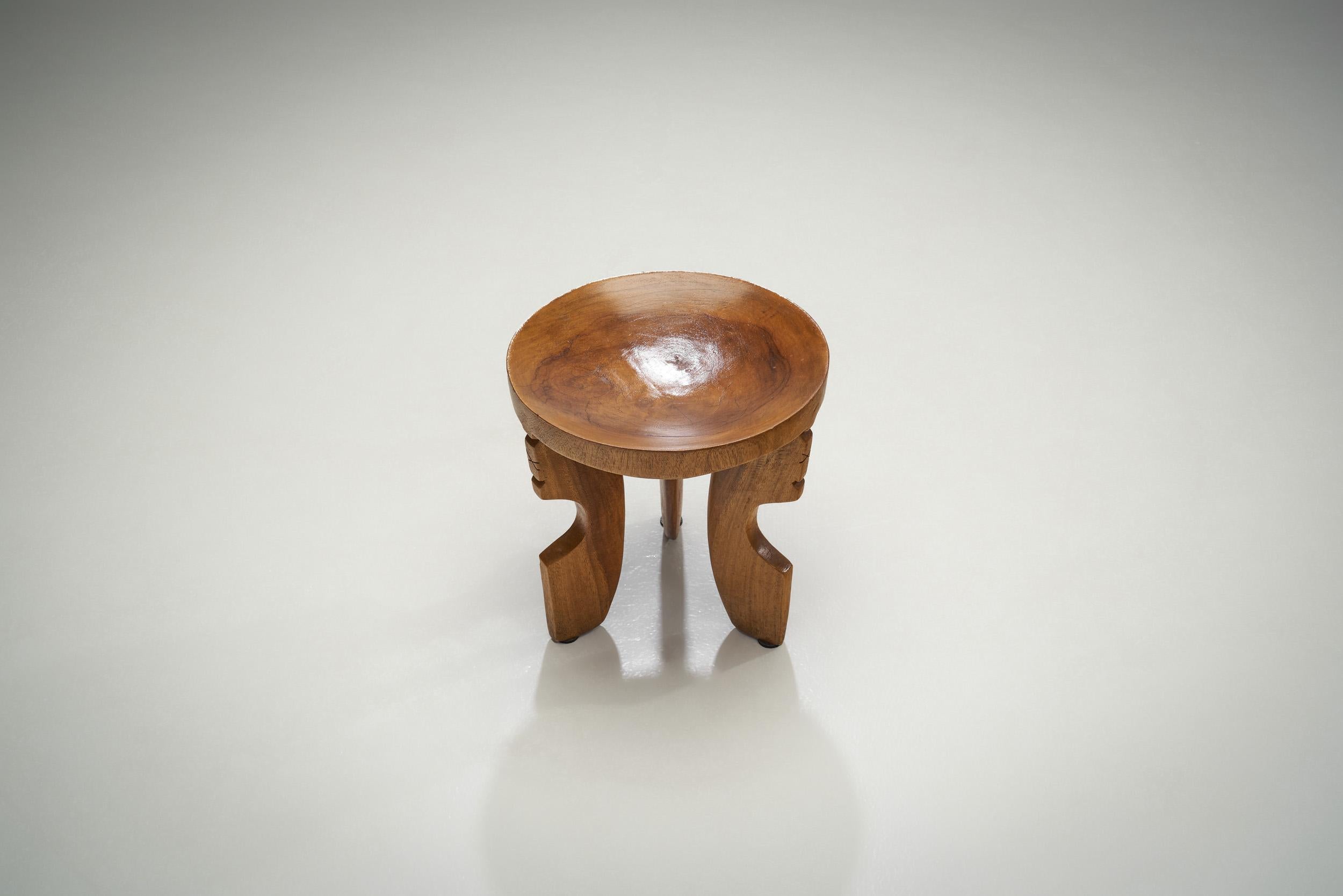 Norwegian Wooden Stool with Carved Legs, Norway, Early 20th Century 2