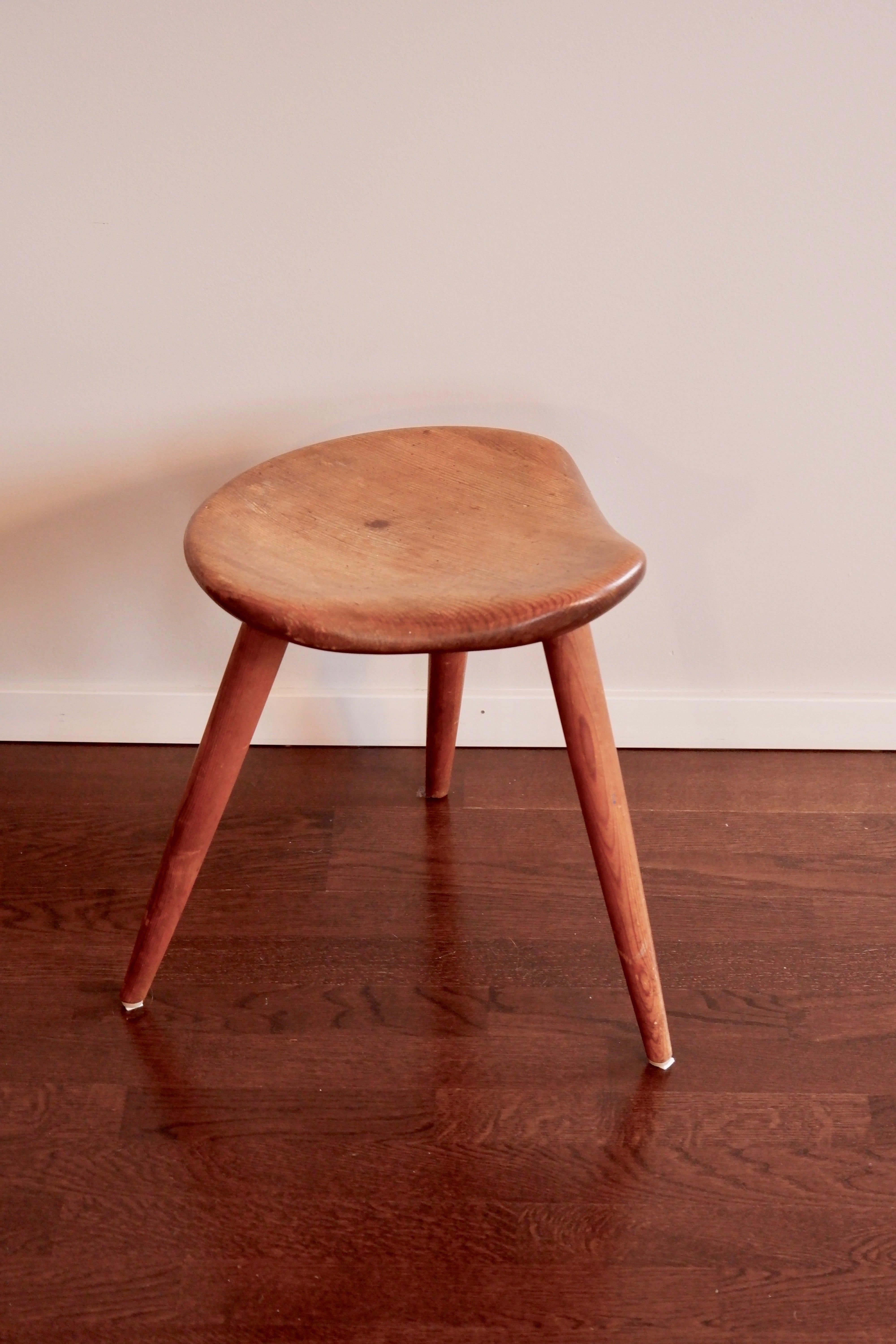 Mid-20th Century Norweigian Pine Stool for Norsk Husflid, 1950