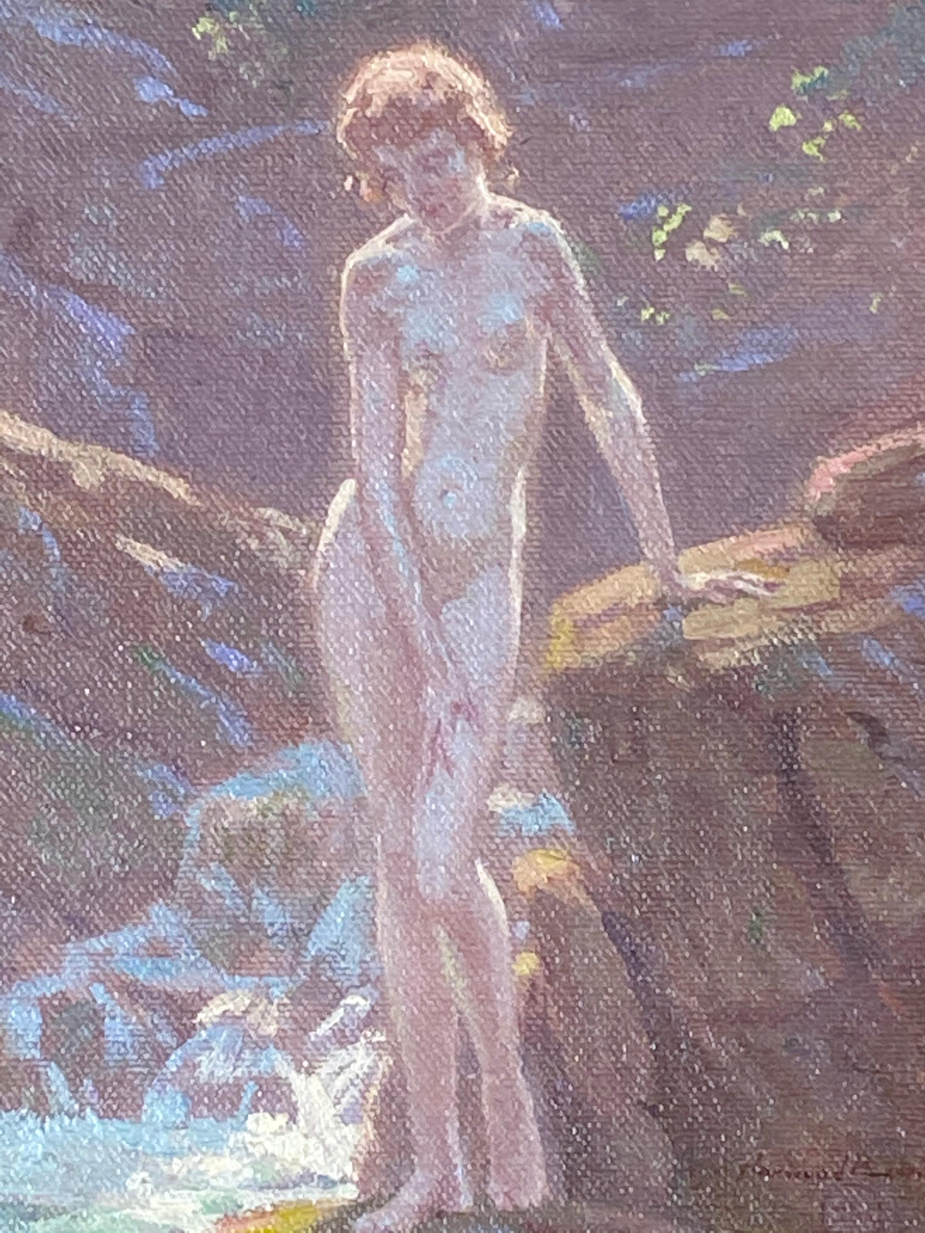Weibliche Badewanne  – Painting von Norwood Hodge MacGilvary