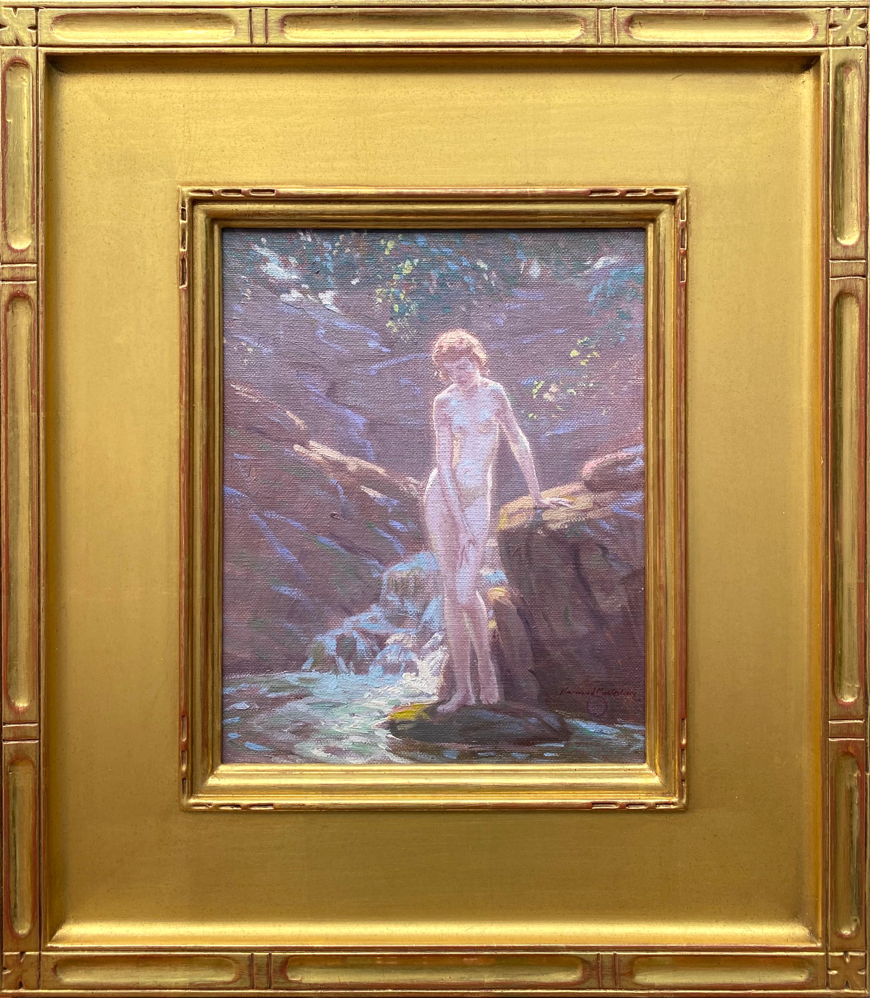 “Female Bather”  - Post-Impressionist Painting by Norwood Hodge MacGilvary
