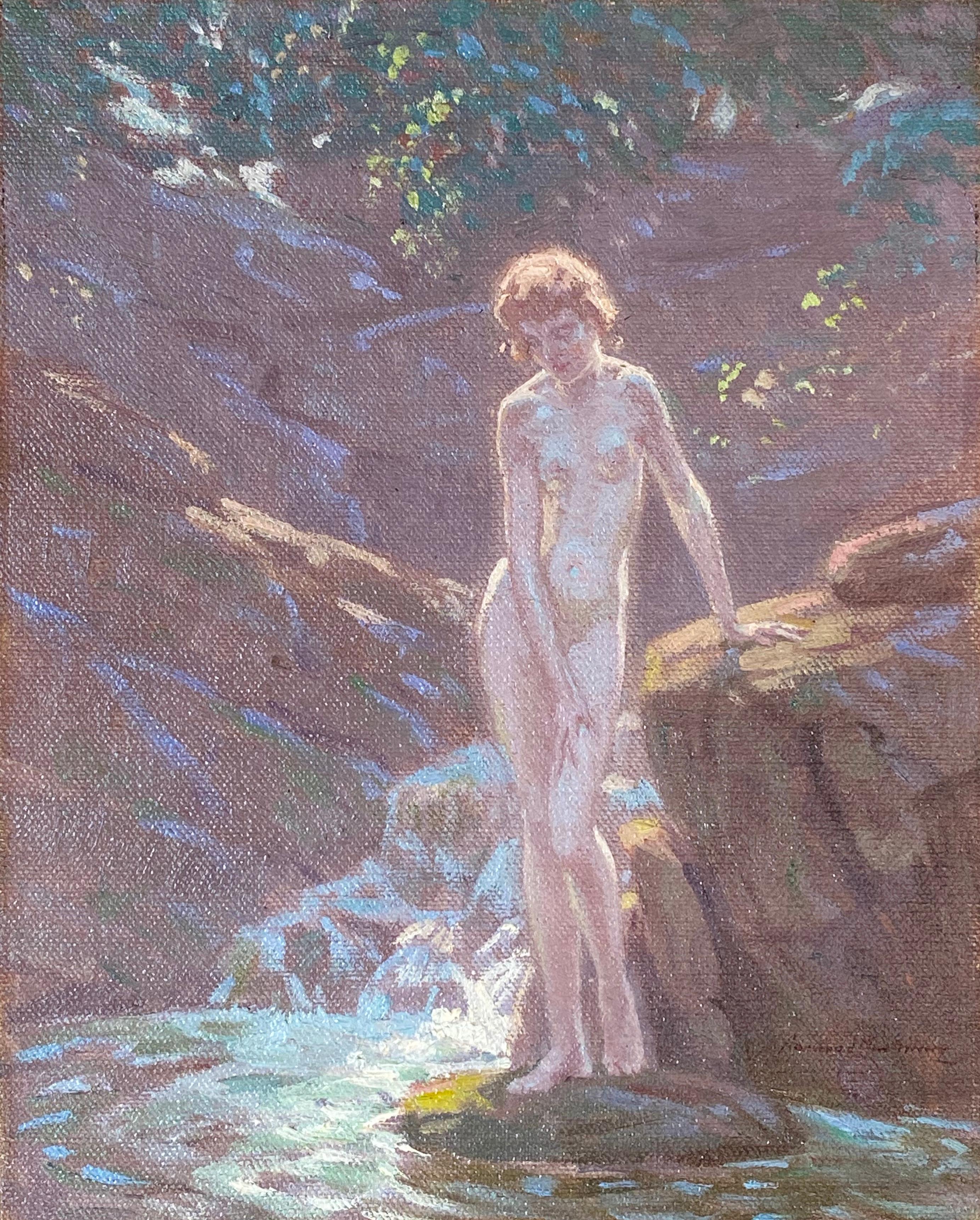 Norwood Hodge MacGilvary Figurative Painting – Weibliche Badewanne 