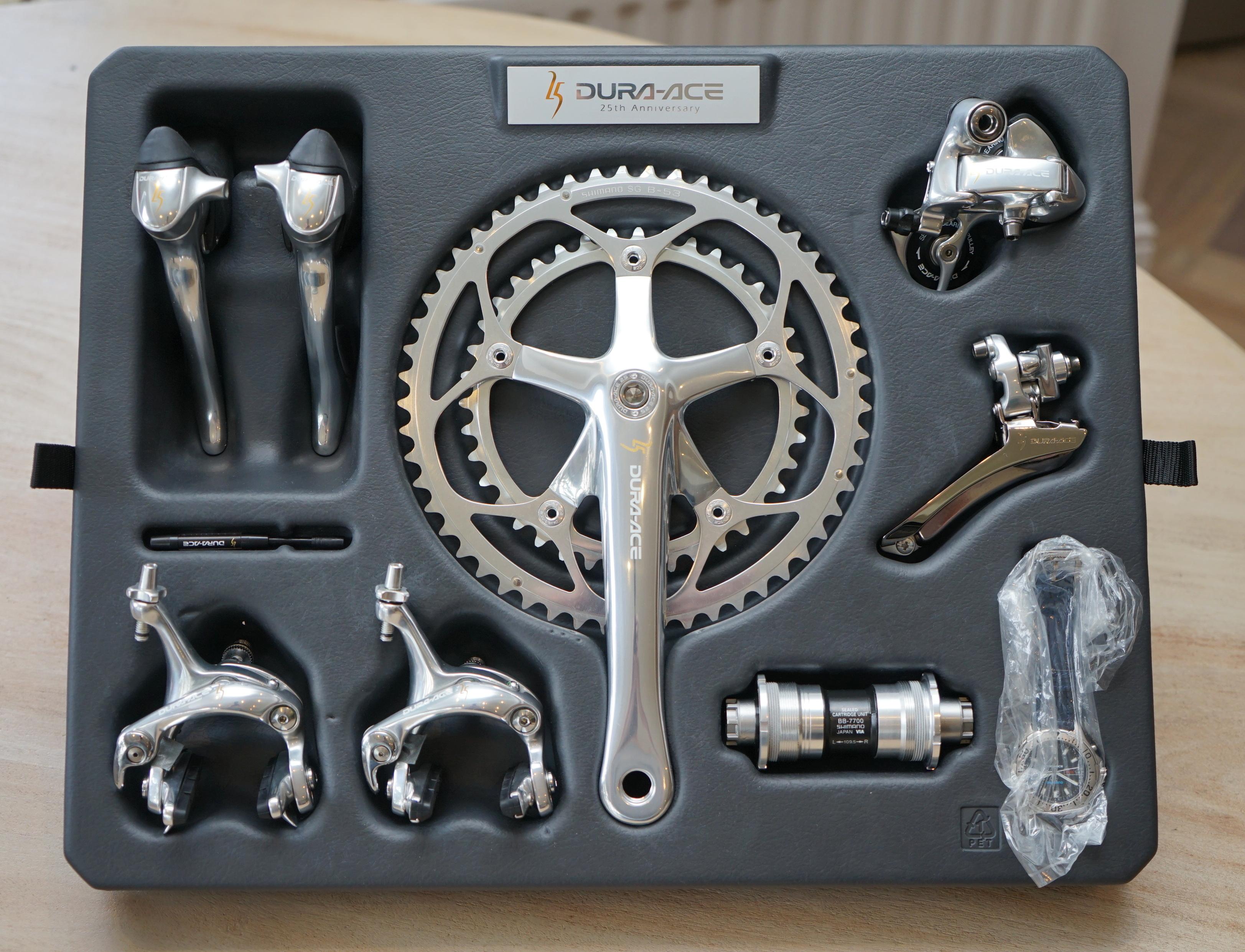 English Nos 1998 Shimano Dura Ace 25th Anniversary Groupset Including Watch & Papers For Sale