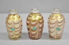 NOS Balboa Barovier&Toso Handblown Murano Glass 6" Pink Gold Decanter Bud Vase