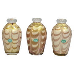 Vintage NOS Balboa Barovier Toso Handblown Murano Glass 6" Pink Gold Decanter Bud Vase