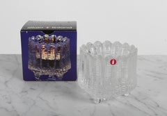 NOS iittala Finland "ULTIMA THULE" Glass Candle Holder in Box by Tapio Wirkkala