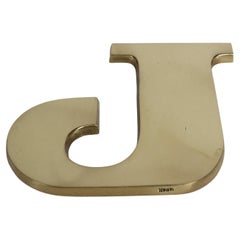 Retro NOS - Mid-Century Modern Carl Auböck Style Brass Initial "J" Paperweight, Japan