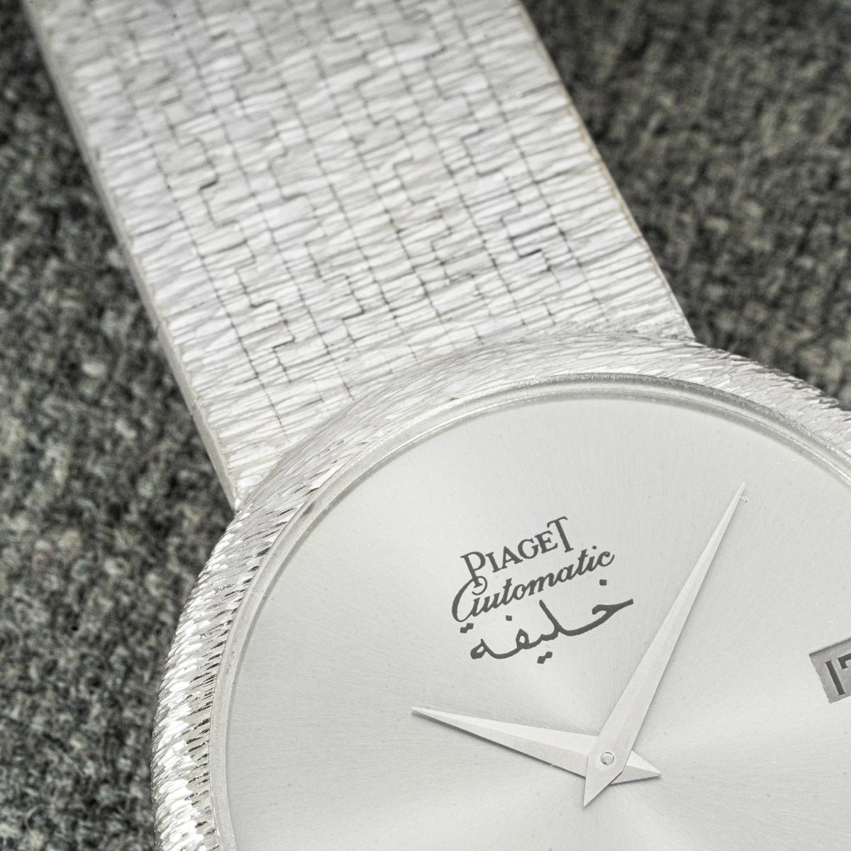 NOS Piaget Ultra-Thin Automatic White Gold Qatar Crest Dial 13342 A6 For Sale 5