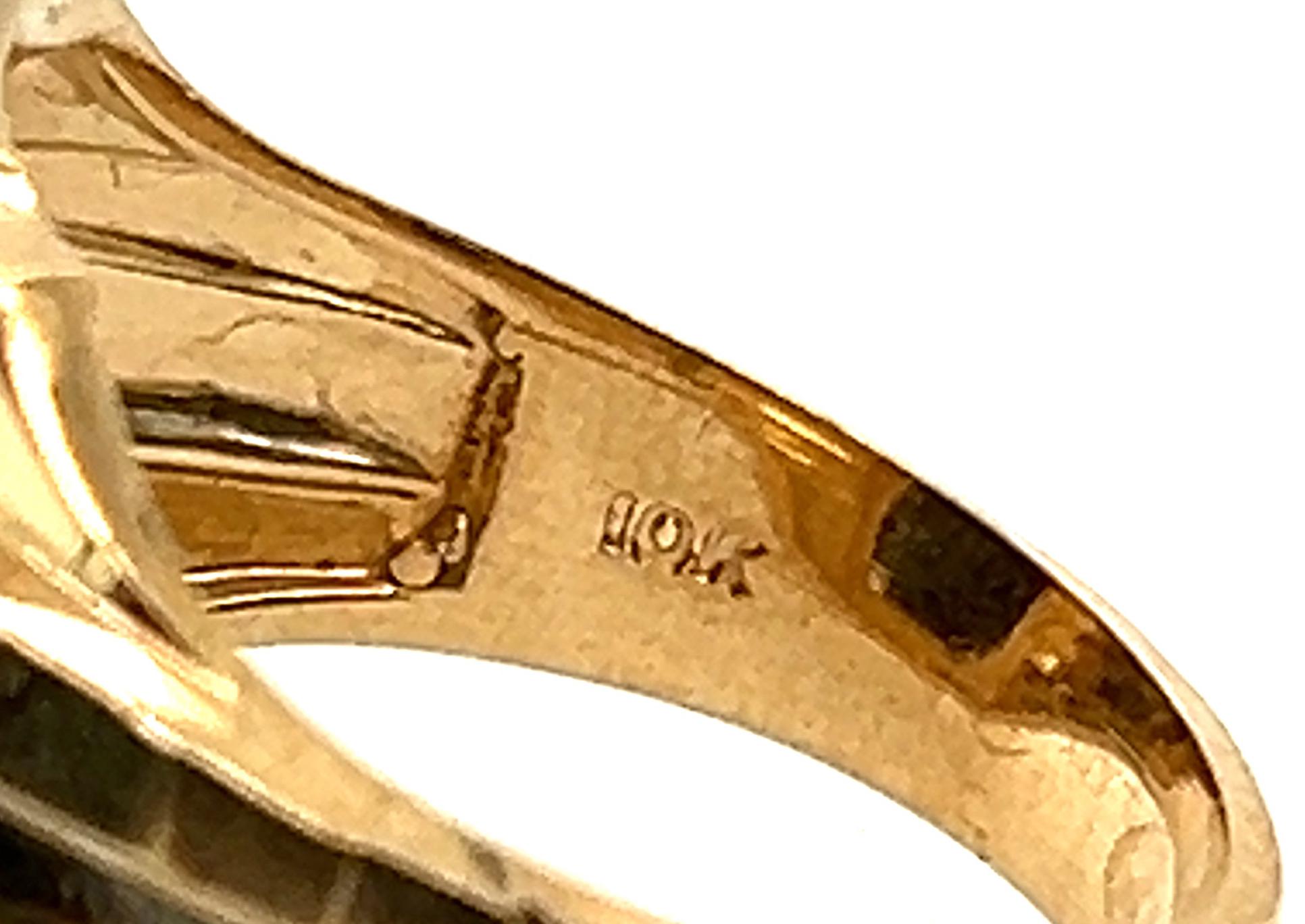 NOS Retro Mens Onyx Cocktail Ring Yellow Gold Antique Original 1940s-1950s 1