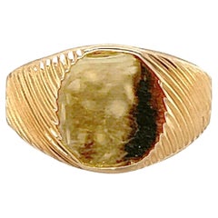 NOS Retro Signet Ring Yellow Gold Monogram Original 1940-1950 Mens