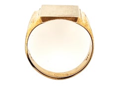 NOS Retro Signet Ring Yellow Gold Monogram SECO Original 1940-1950