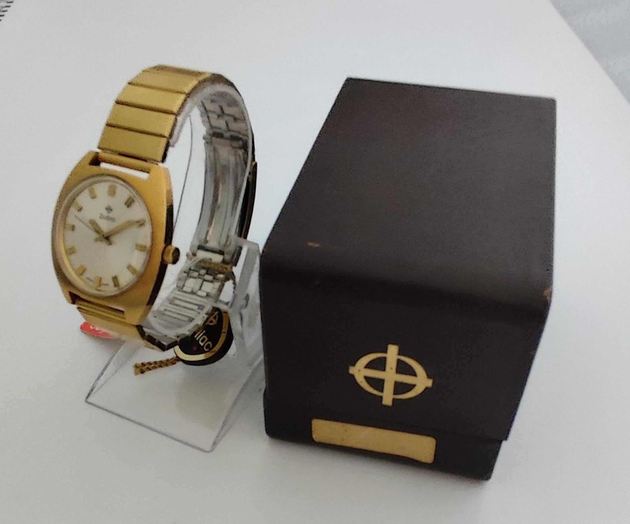 NOS  ZODIAC OLYMPOS 6136133168 Gold Plated Cal61A Automatic In Original Box For Sale 7