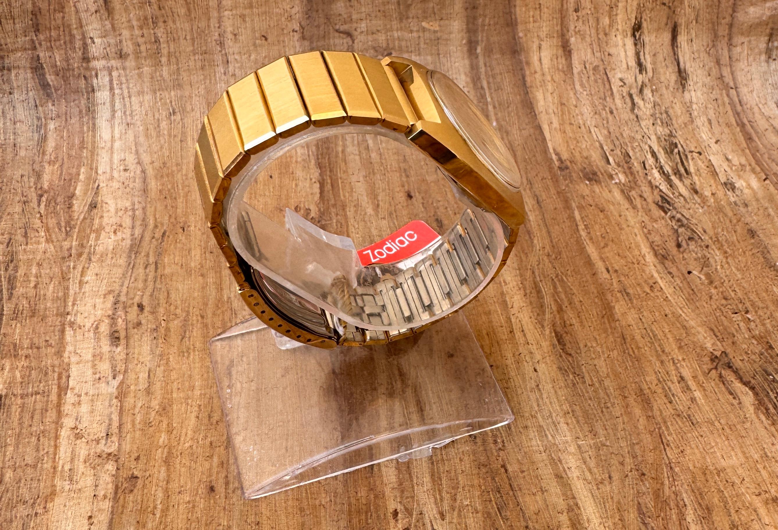 NOS  ZODIAC OLYMPOS 6136133168 Gold Plated Cal61A Automatic In Original Box For Sale 10