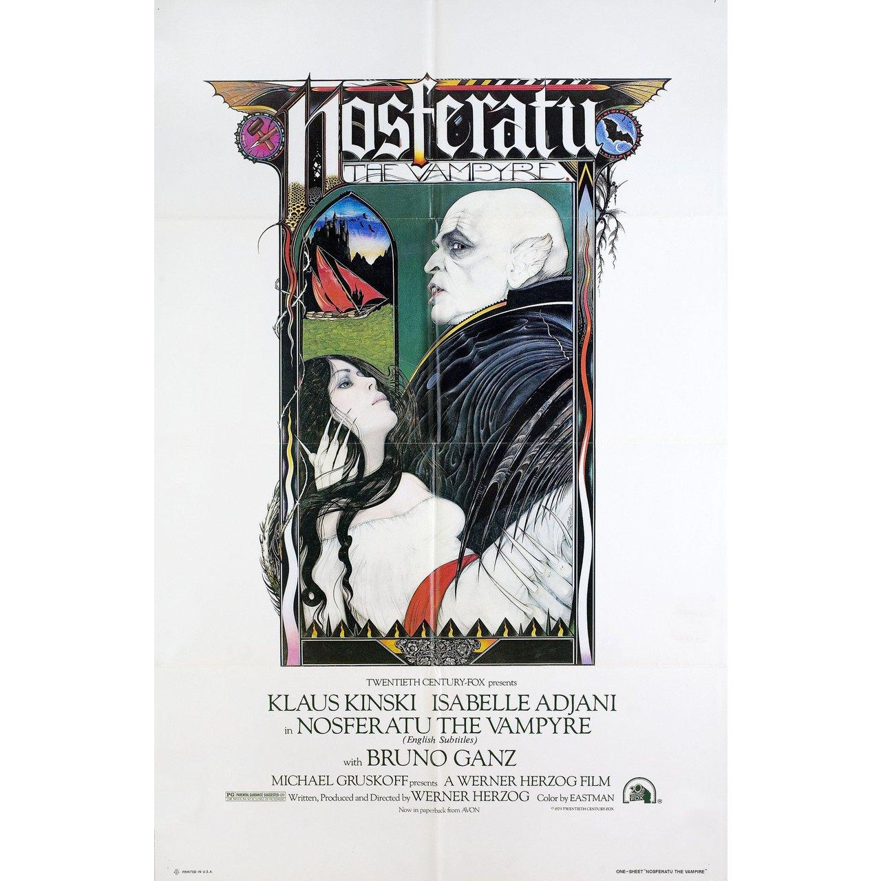 Original 1979 U.S. one sheet poster by David Palladini for the film Nosferatu the Vampyre (Nosferatu: Phantom der Nacht) directed by Werner Herzog with Klaus Kinski / Isabelle Adjani / Bruno Ganz / Roland Topor. Very good fine condition, folded.