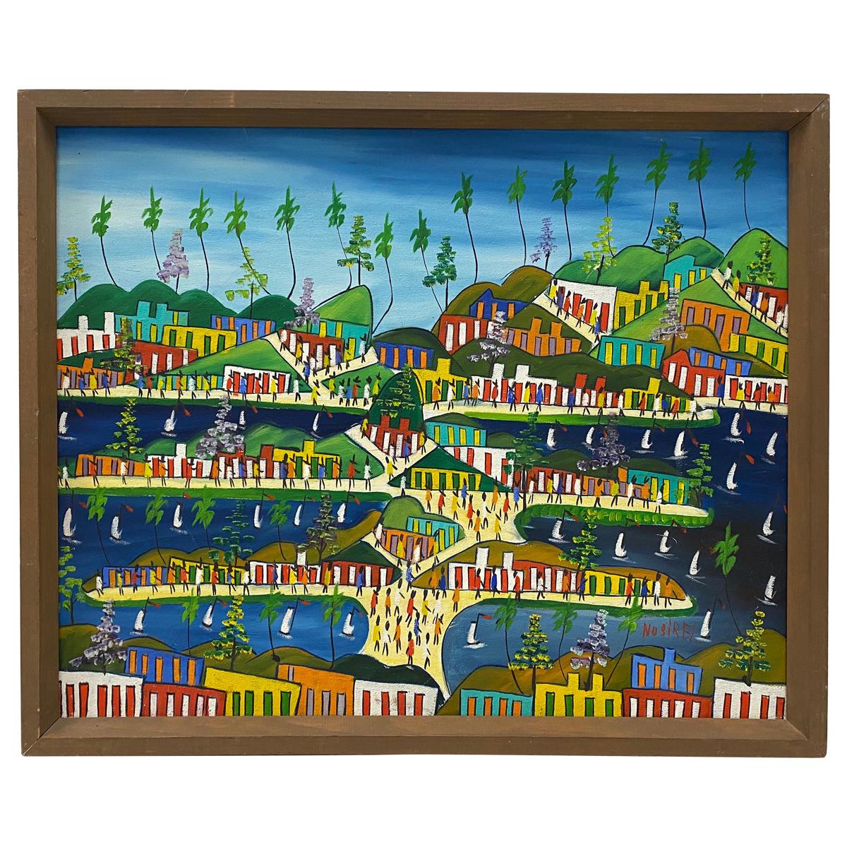 Nosirel Depal 'Haiti, 20th Century' "Caribbean Life" Original Painting