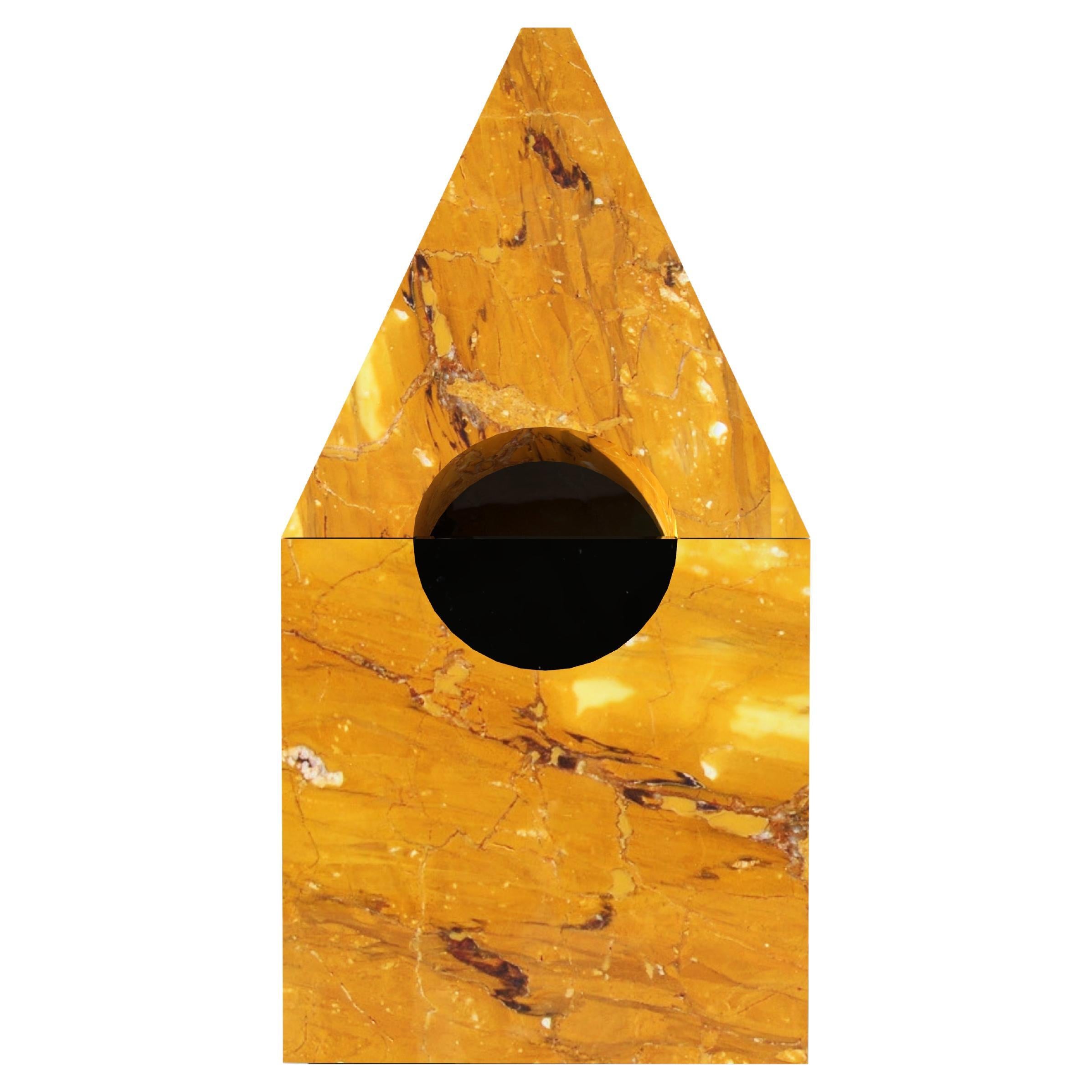 "Nostalgia" Siena Yellow and Black Marquina Marble Casket For Sale