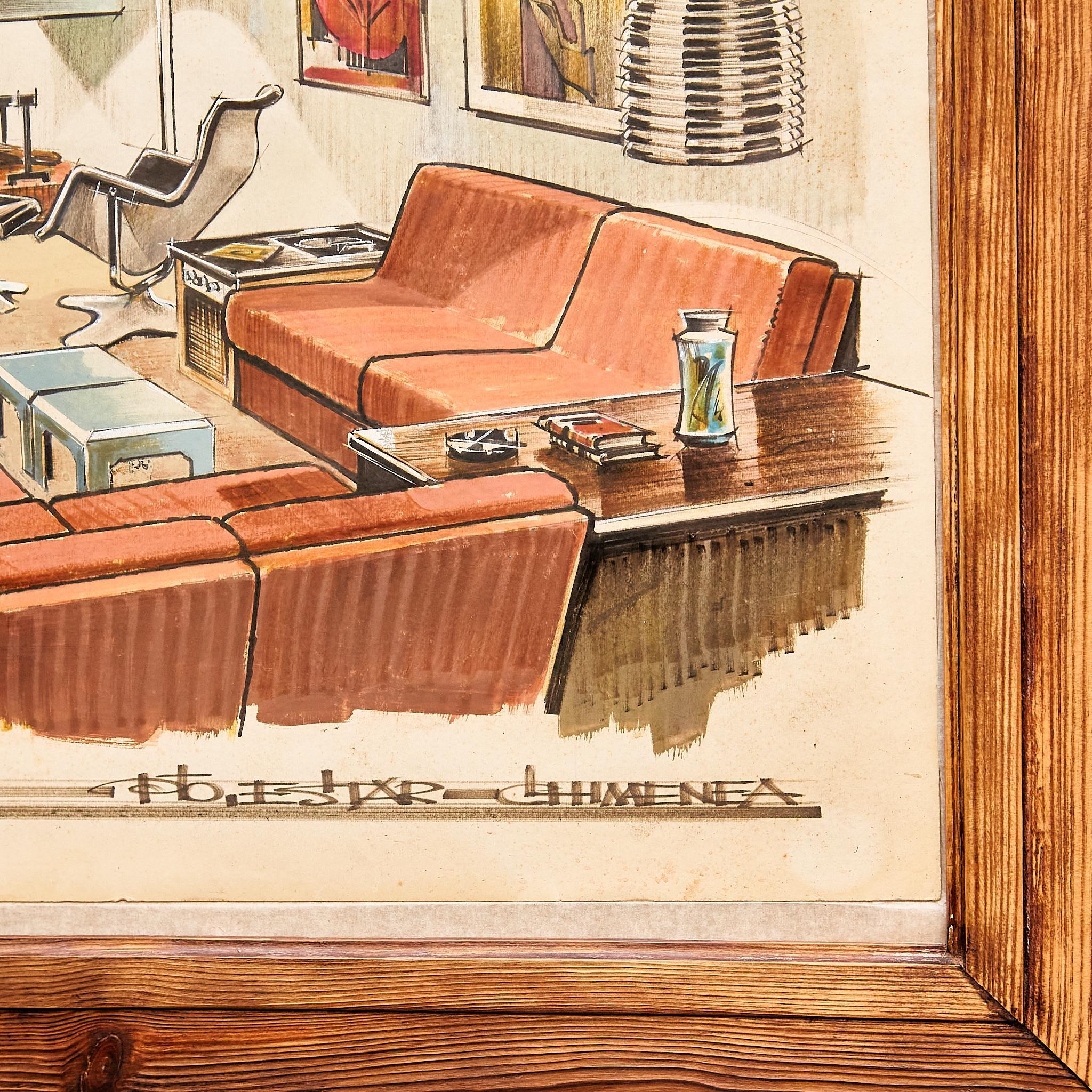 Encanto nostálgico: Dibujo interior original de 1970 - Proyecto Barcelona en venta 2