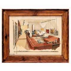 Encanto nostálgico: Dibujo interior original de 1970 - Proyecto Barcelona