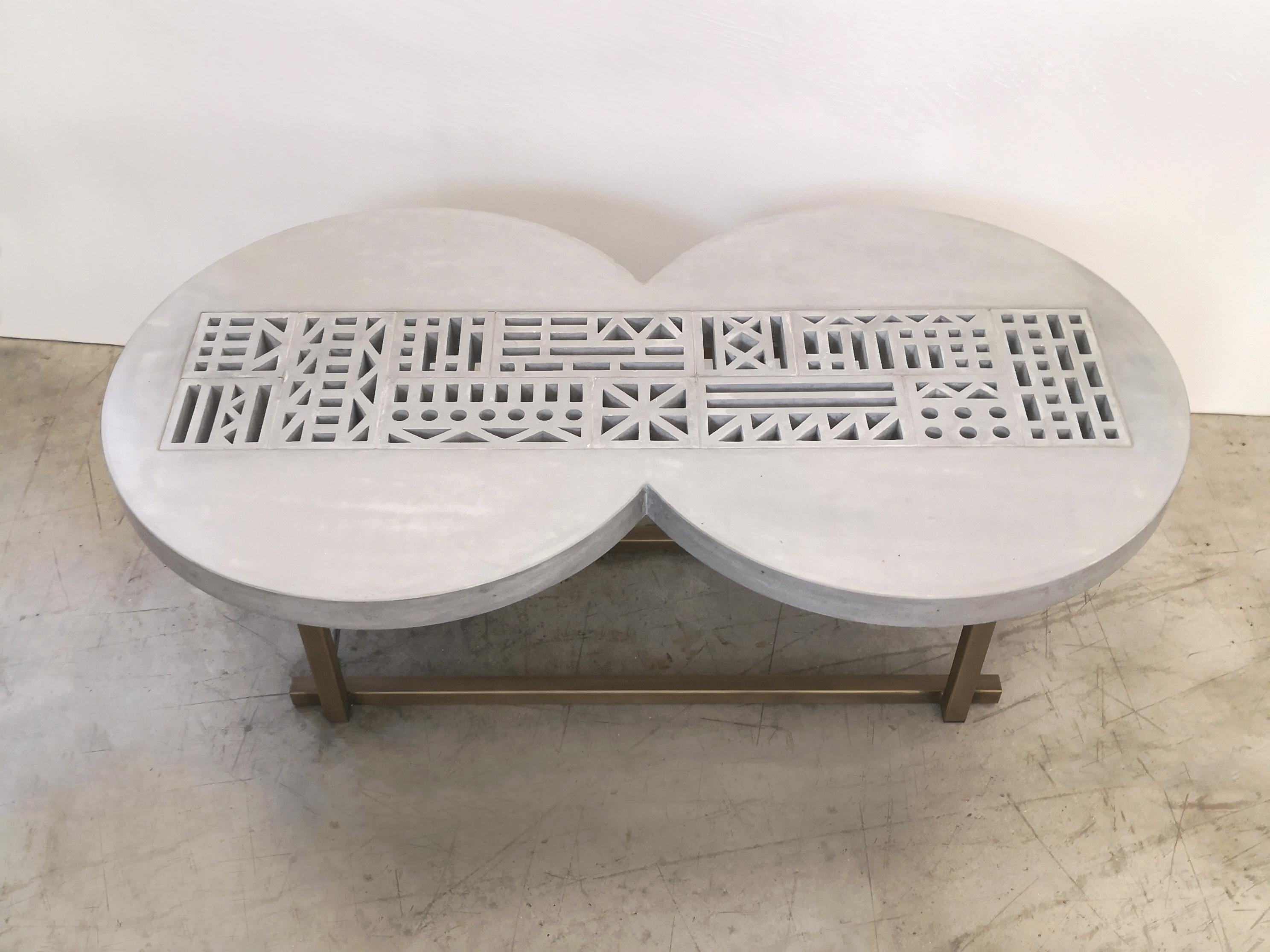 Modern Nostradamus concrete coffee table design Roberto Giacomucci 2018 For Sale