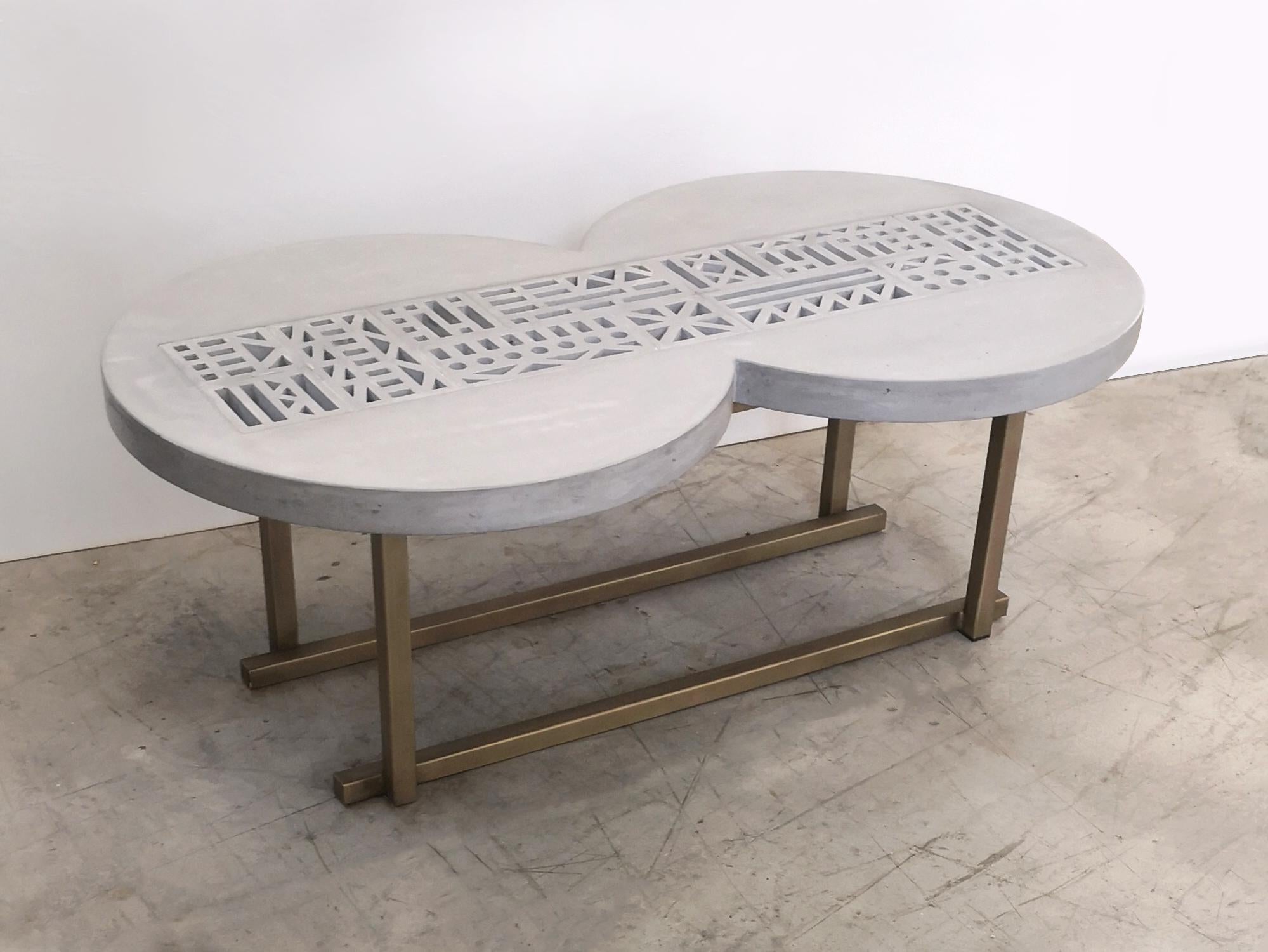 Italian Nostradamus concrete coffee table design Roberto Giacomucci 2018 For Sale