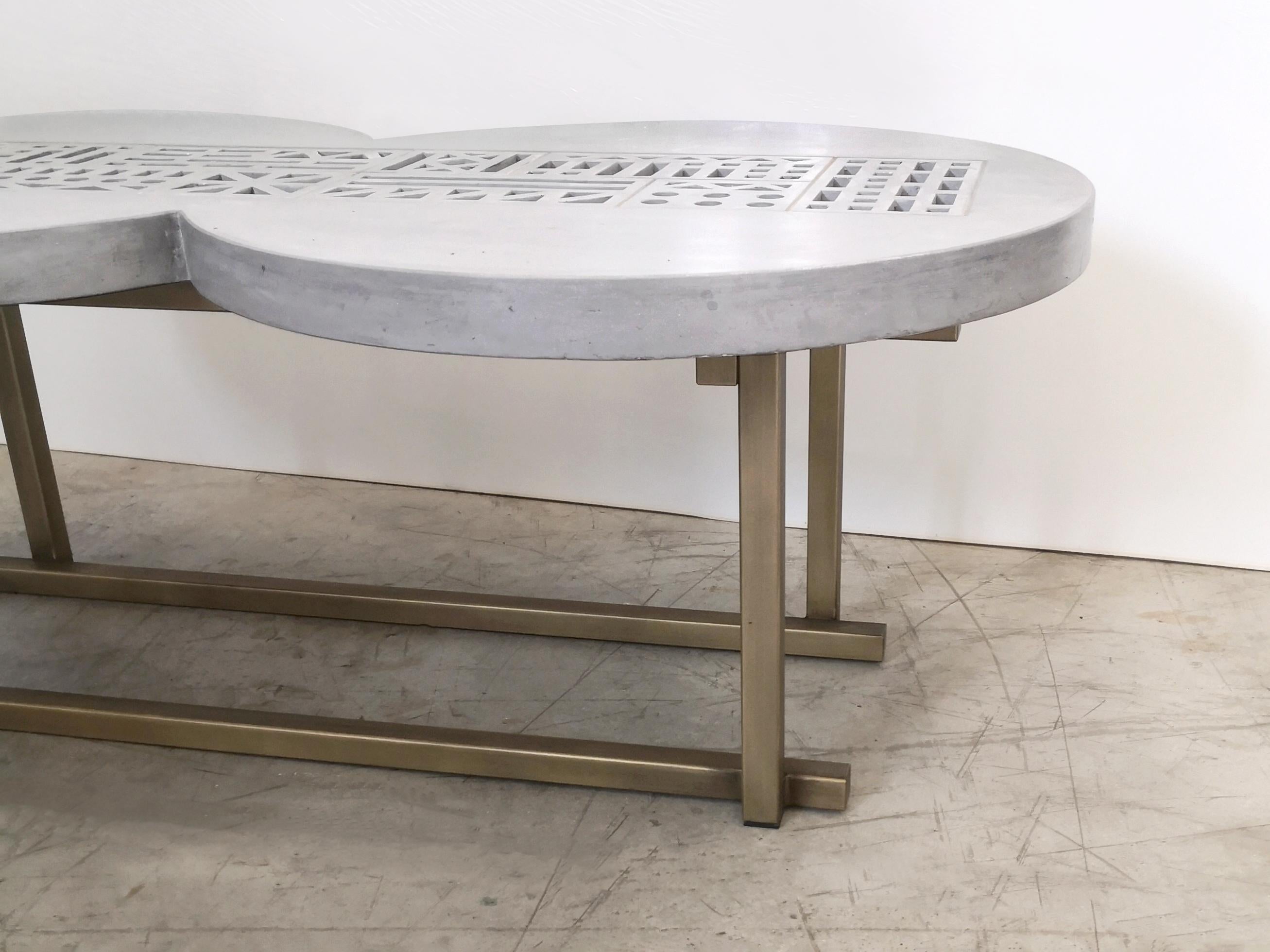 Hand-Crafted Nostradamus concrete coffee table design Roberto Giacomucci 2018 For Sale