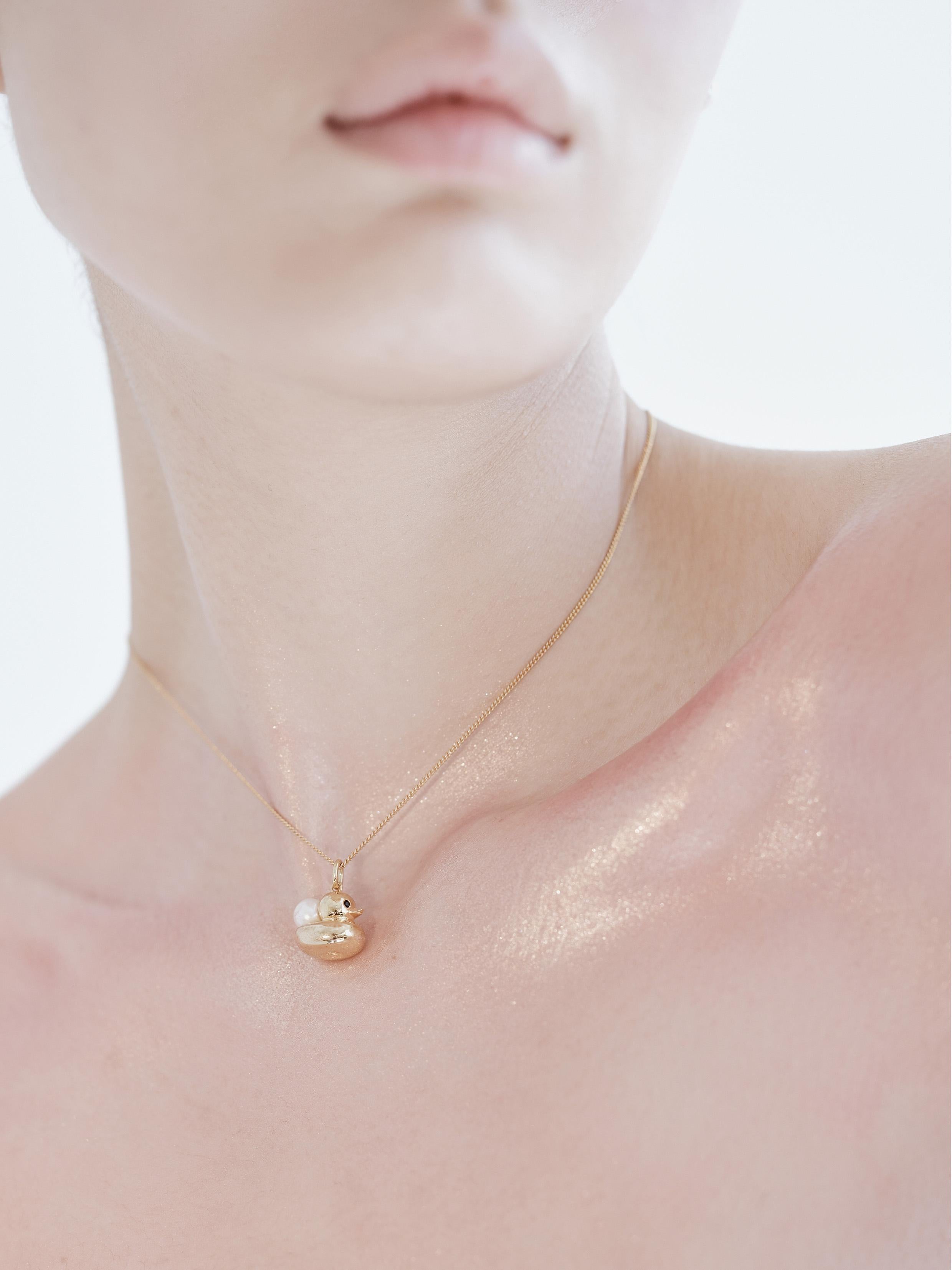 duck chain necklace gold
