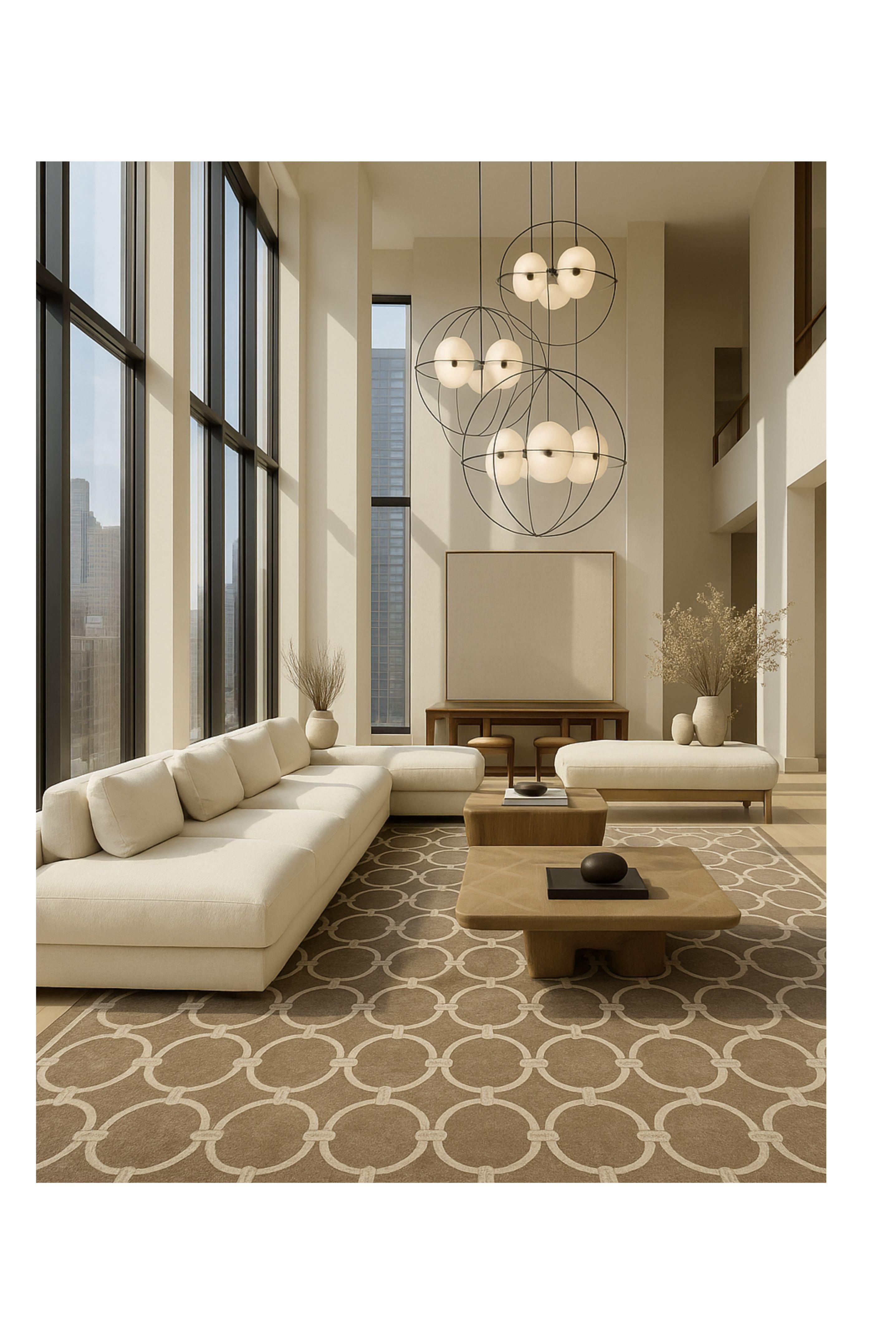 Lernen Sie den Teppich Rome kennen, ein luxuriöses, handgefertigtes Stück aus hochwertiger neuseeländischer Wolle & Viskose.

Die eleganten Braun- und Goldtöne bringen eine subtile Raffinesse in Ihr Zuhause und eignen sich perfekt für Wohn-, Schlaf-