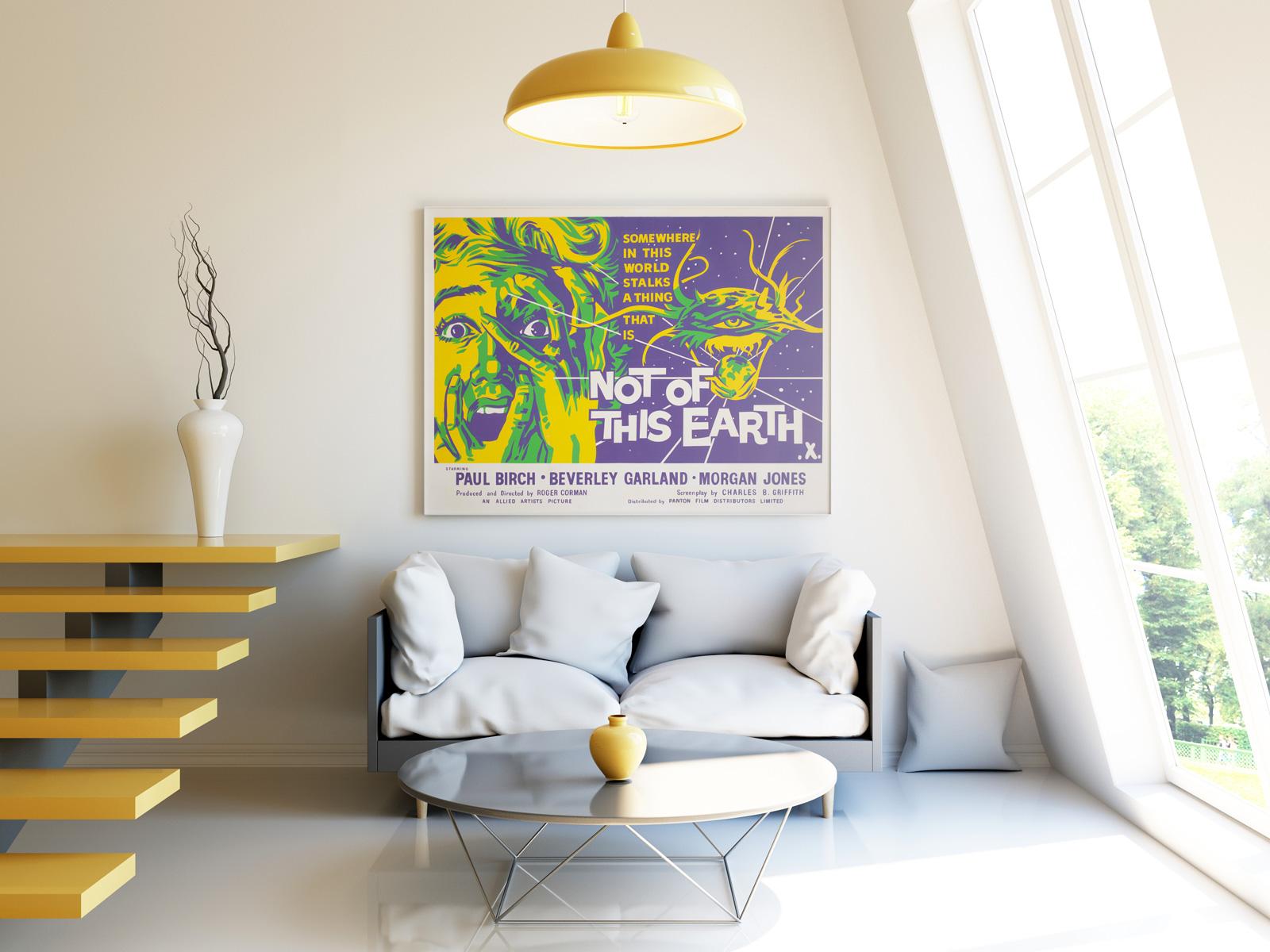 One of our favourite new additions, the very rare and striking UK Quad for Roger Corman's classic 1950s sci-fi Not of This Earth. Wonderful colours.


This original vintage movie poster has been professionally linen-backed and is sized 30 x 40