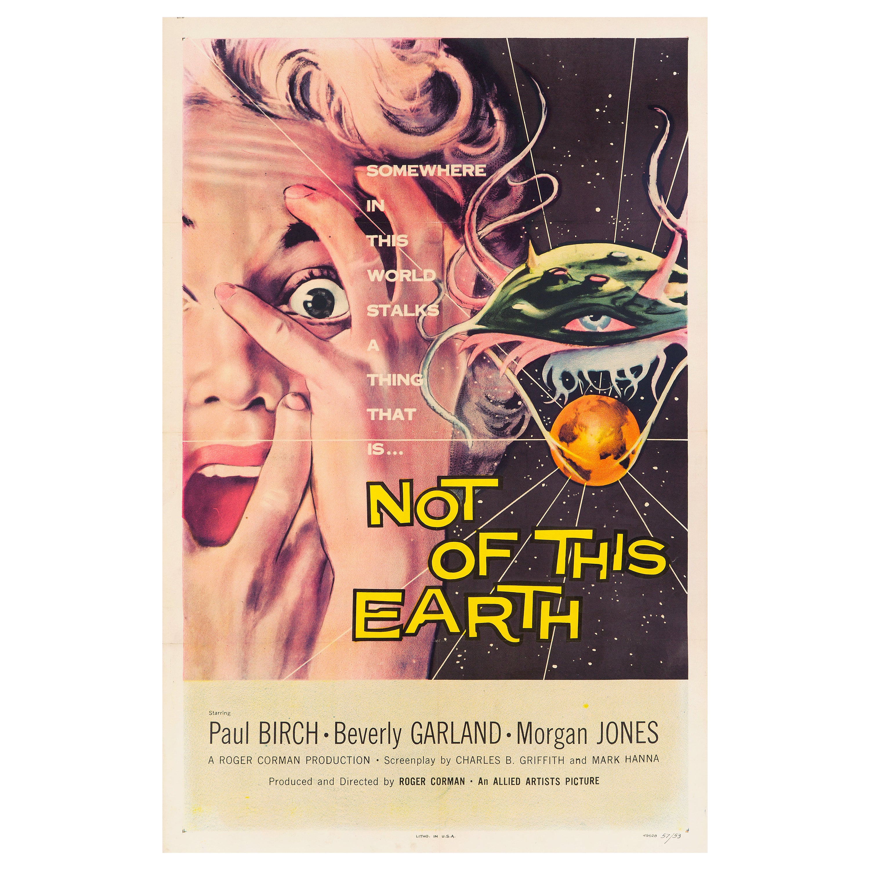 Affiche originale du film US One Sheet « Not Of This Earth » d'Albert Kallis, 1957