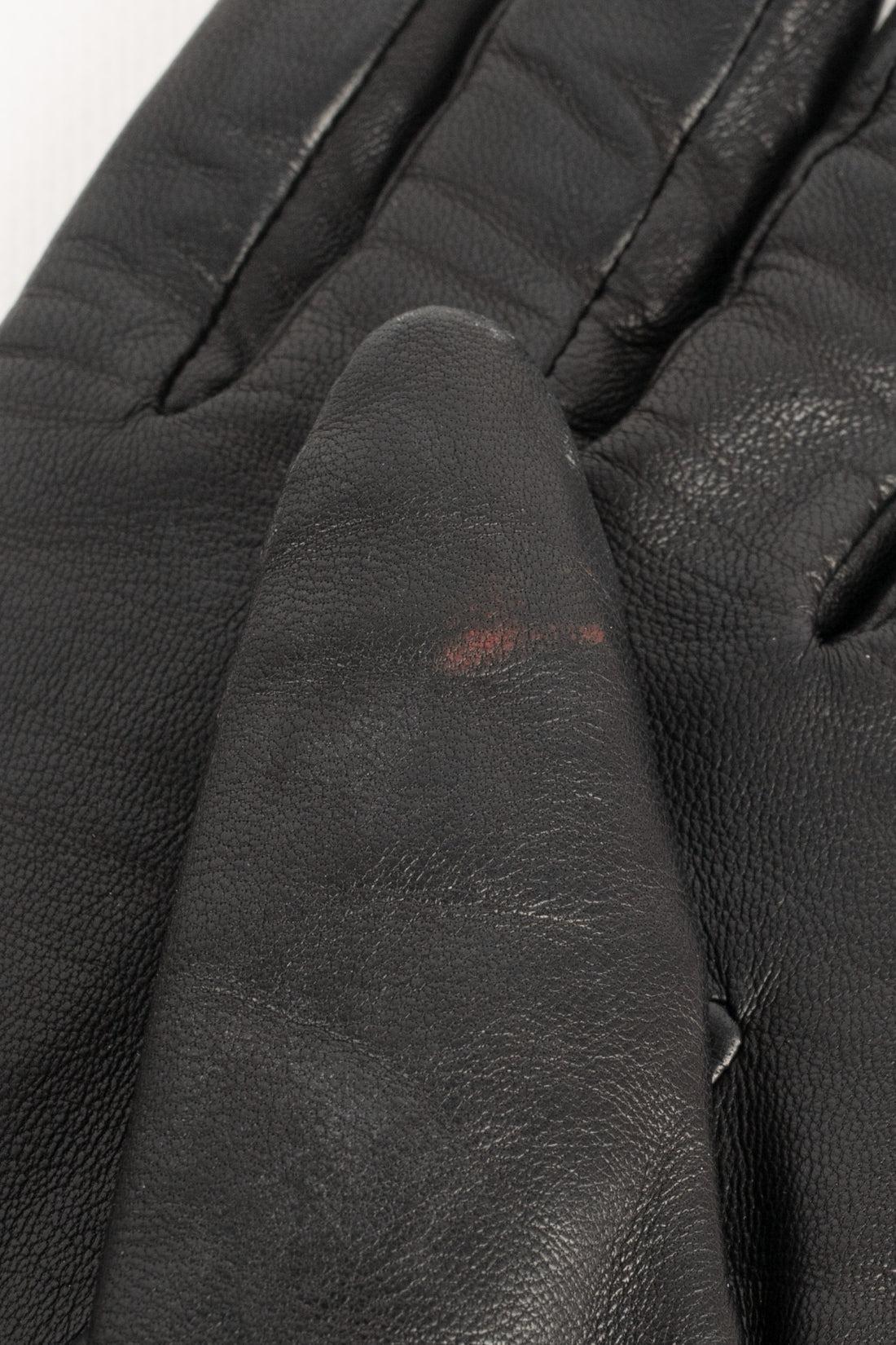 Not Signed Black Leather Gloves In Good Condition For Sale In SAINT-OUEN-SUR-SEINE, FR