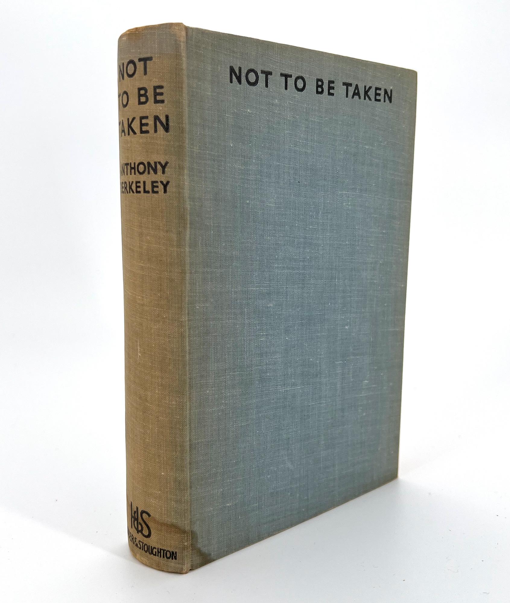 A ne pas prendre par Anthony Berkeley - Première édition avec jaquette. Bon état - En vente à Middletown, NY