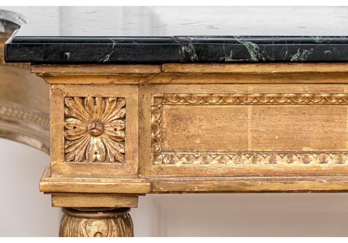 Notable Antique French Neoclassical Gilt And Marble Top Console For Sale 9