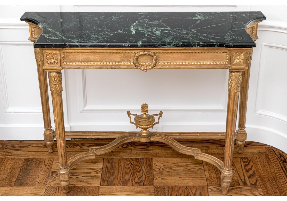 Notable Antique French Neoclassical Gilt And Marble Top Console For Sale 10