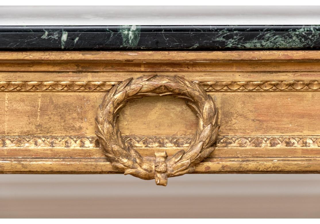Notable Antique French Neoclassical Gilt And Marble Top Console For Sale 12