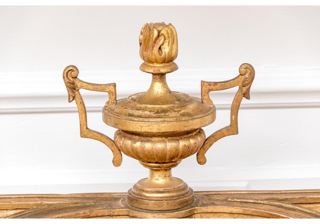 Notable Antique French Neoclassical Gilt And Marble Top Console In Fair Condition For Sale In Bridgeport, CT
