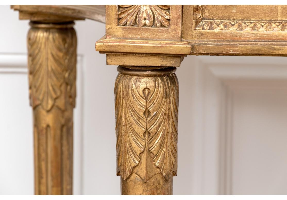 Notable Antique French Neoclassical Gilt And Marble Top Console For Sale 4