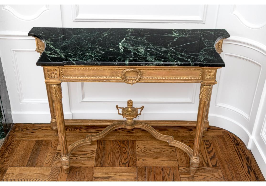 Notable Antique French Neoclassical Gilt And Marble Top Console For Sale 5