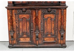Notable circa 17th Century Carved Walnut Two-Tiered Cabinet in Renaissance Style
