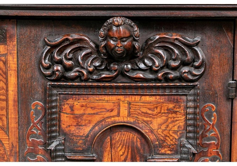 Notable circa 17th Century Carved Walnut Two-Tiered Cabinet in ...