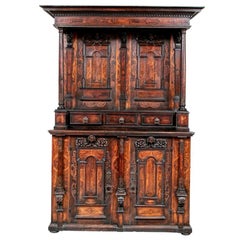 Notable circa 17th Century Carved Walnut Two-Tiered Cabinet in Renaissance Style
