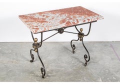 Notable French Iron Base Marble Top Pastry Table