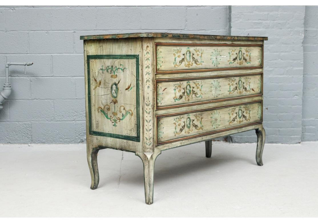 Notable Hand-Painted Karges Cabinet by Teresa Brown, 1992 For Sale 3