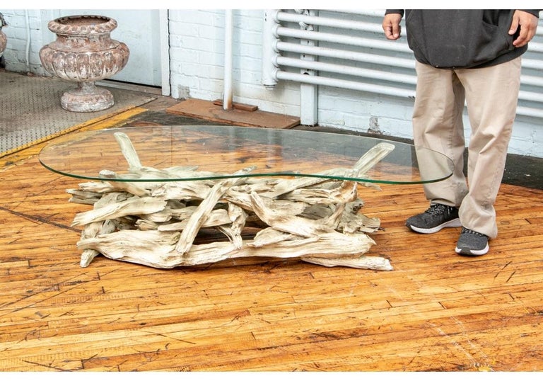 Notable Mid Century Driftwood Top Cocktail Table at 1stDibs