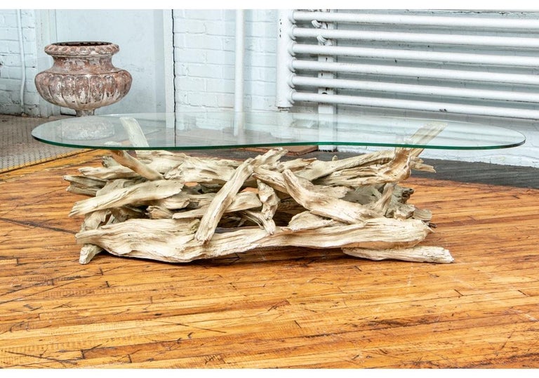 Notable Mid Century Driftwood Top Cocktail Table at 1stDibs
