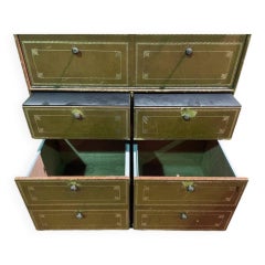 Notary filing cabinet in brown leather