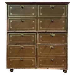 Notary filing cabinet in brown leather