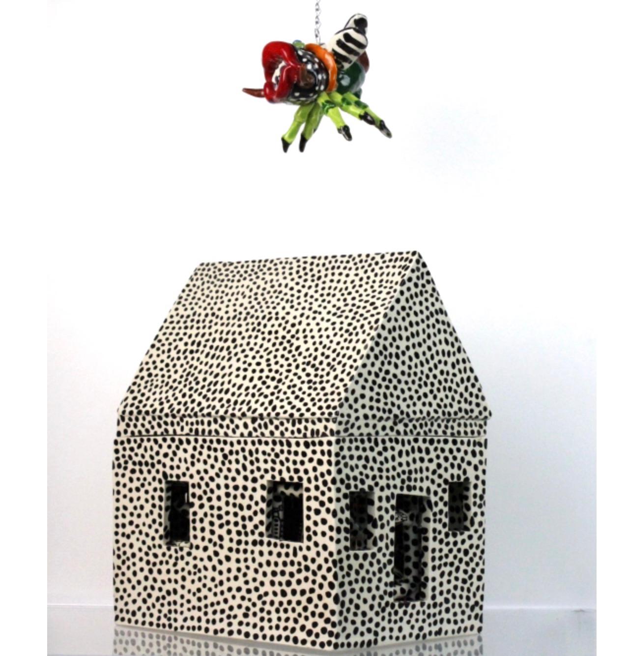 American Noted Artist Ceramic Bug House Sculpture 1978- from Bass Museum For Sale